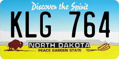 ND license plate KLG764