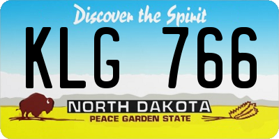 ND license plate KLG766