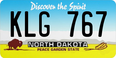 ND license plate KLG767