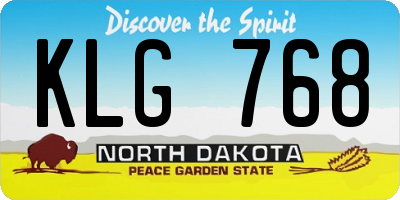ND license plate KLG768
