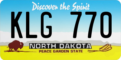 ND license plate KLG770