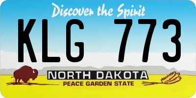 ND license plate KLG773