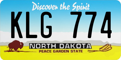 ND license plate KLG774