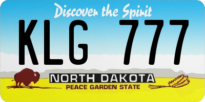 ND license plate KLG777