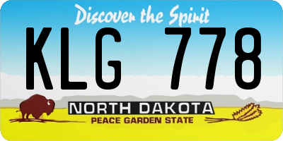 ND license plate KLG778