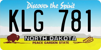 ND license plate KLG781