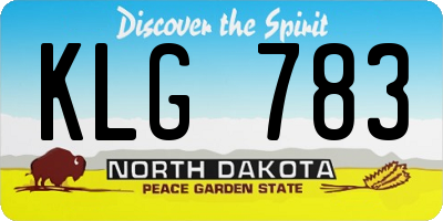 ND license plate KLG783