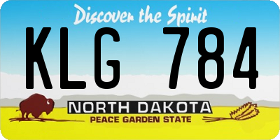 ND license plate KLG784