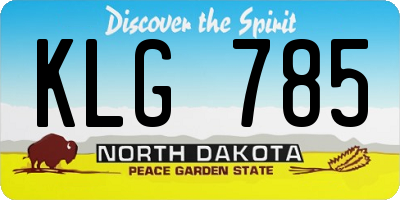 ND license plate KLG785