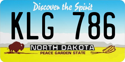 ND license plate KLG786