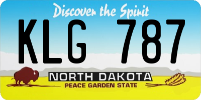 ND license plate KLG787