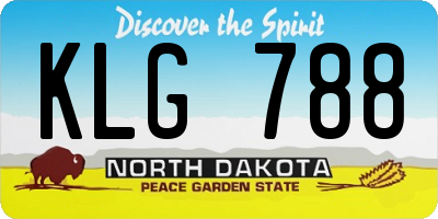 ND license plate KLG788