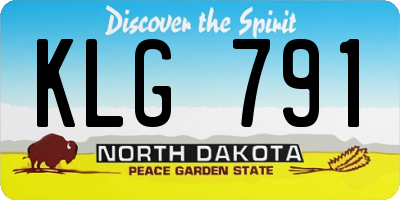 ND license plate KLG791