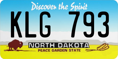 ND license plate KLG793