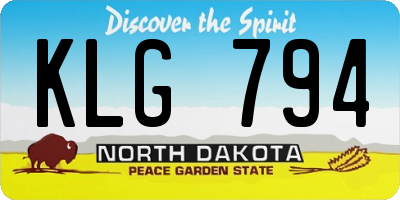 ND license plate KLG794