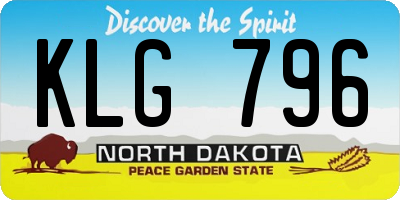 ND license plate KLG796