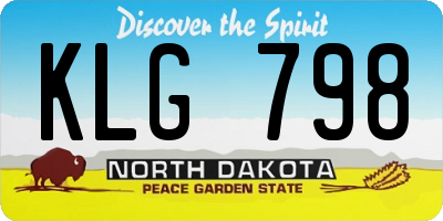 ND license plate KLG798