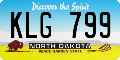 ND license plate KLG799