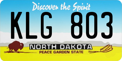 ND license plate KLG803