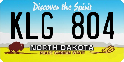 ND license plate KLG804