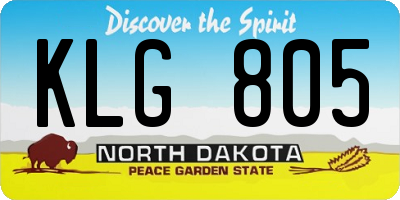 ND license plate KLG805