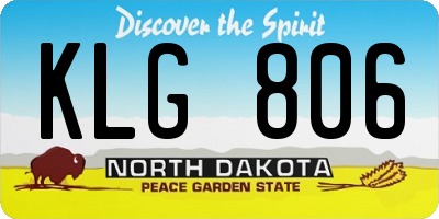 ND license plate KLG806