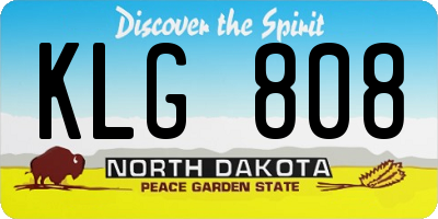 ND license plate KLG808