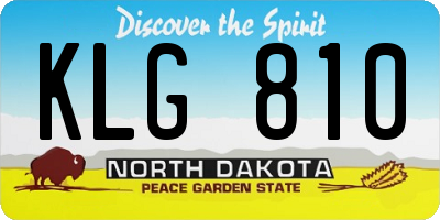 ND license plate KLG810