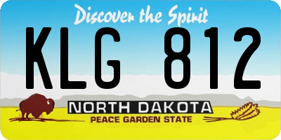 ND license plate KLG812