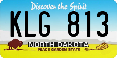 ND license plate KLG813