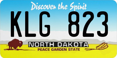 ND license plate KLG823
