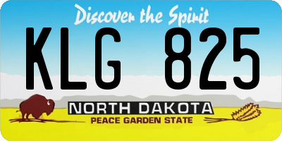 ND license plate KLG825