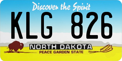 ND license plate KLG826