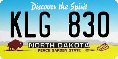 ND license plate KLG830