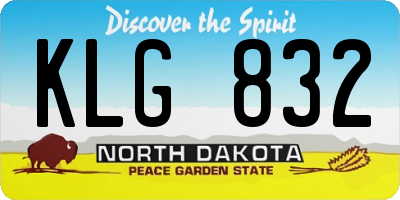 ND license plate KLG832
