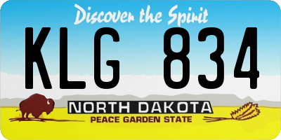 ND license plate KLG834