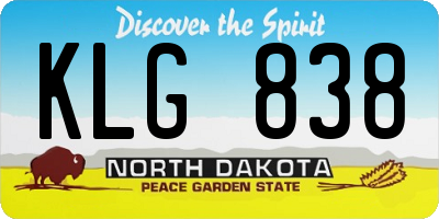 ND license plate KLG838