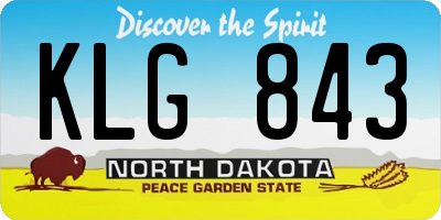 ND license plate KLG843