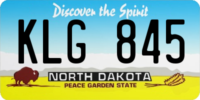 ND license plate KLG845