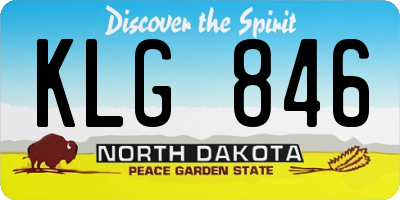 ND license plate KLG846