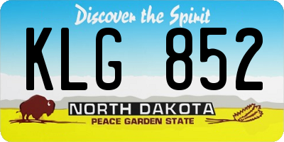 ND license plate KLG852