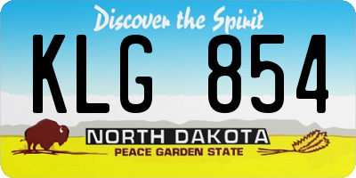 ND license plate KLG854