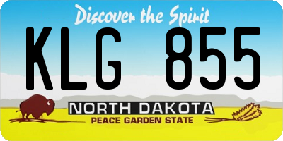 ND license plate KLG855