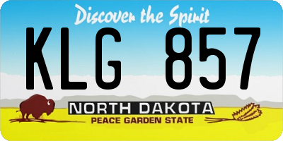 ND license plate KLG857