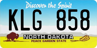 ND license plate KLG858