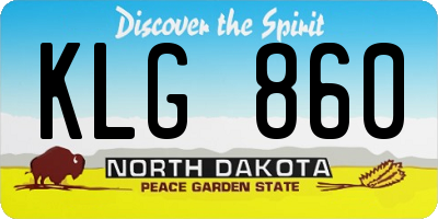 ND license plate KLG860