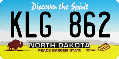 ND license plate KLG862