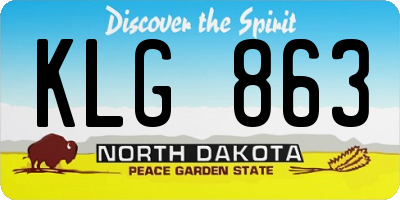 ND license plate KLG863
