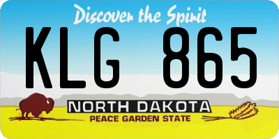 ND license plate KLG865