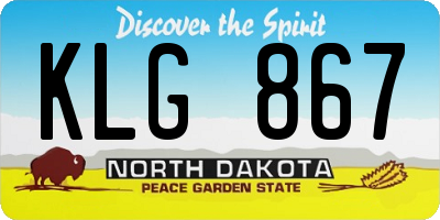 ND license plate KLG867